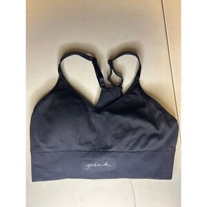 Pink Active Sports Bra Women Small Black Seamless Lightly Lined Athleisure Style